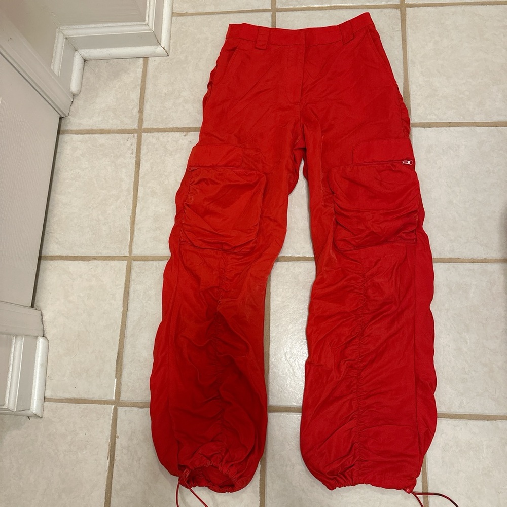 Red Cargo Snow Pants